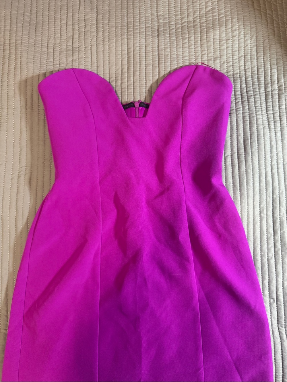 Strapless Fuchsia Bodycon Dress - Women's